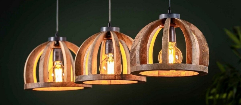 Houten hanglampen Houten hanglampen