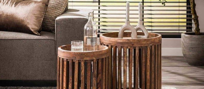 Houten bijzettafels Houten bijzettafels