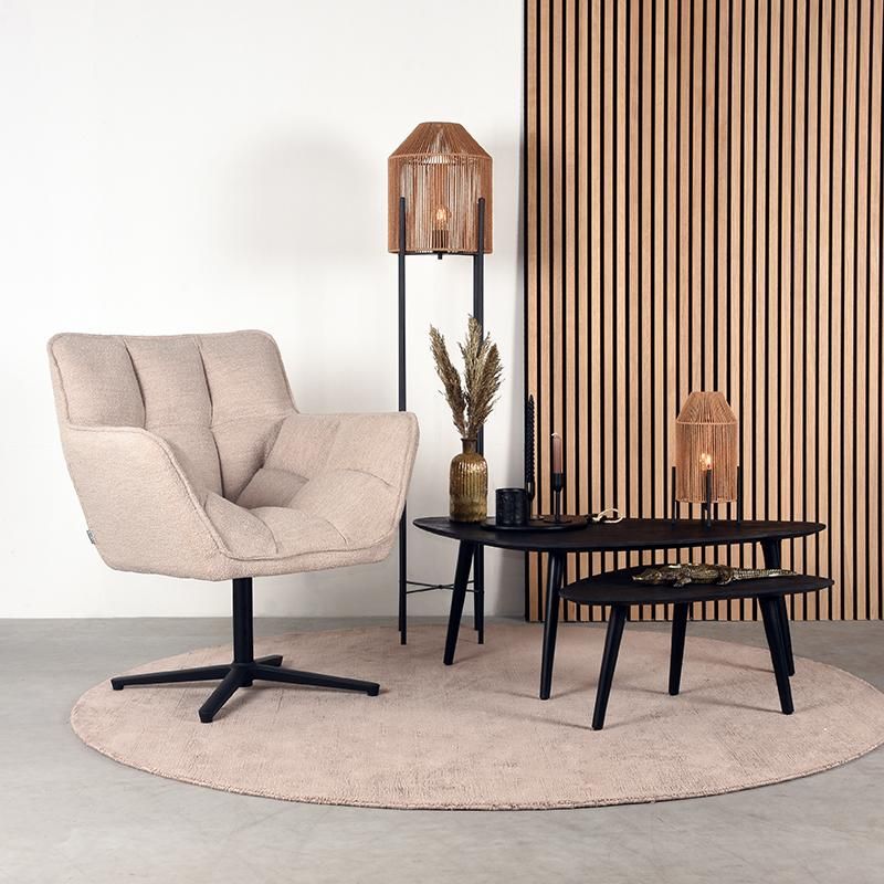 Label51 Ian draaifauteuil bouclè naturel