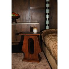 Pilaster bijzettafel - bruin