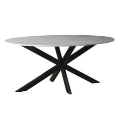 Marble eettafel ovaal 180 cm - wit