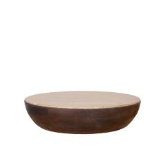Bowl salontafel ø90 cm mangohout - beige/donkerbruin