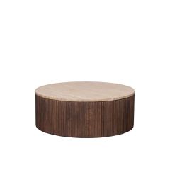 Ribble salontafel ø70 cm mangohout - beige/donkerbruin