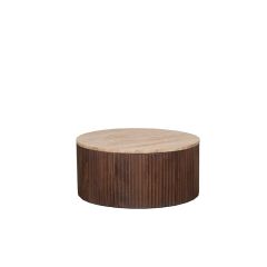 Ribble salontafel ø50 cm mangohout - beige/donkerbruin