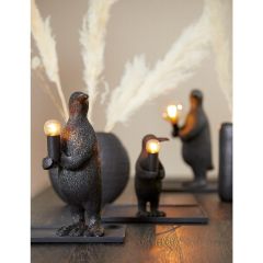 Penguin tafellamp E14 12x12x24 cm - mat zwart