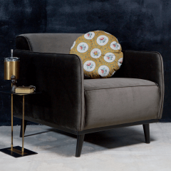 Fauteuil Statement Met Arm Fluweel Taupe
