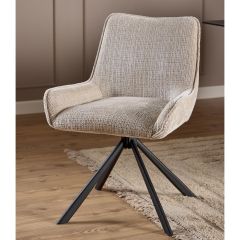 Nøra Elya draaistoel | zwart metaal onderstel | stof Juto