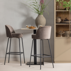 Woood Bistro vierkante bartafel poot metaal 105x50x50 cm