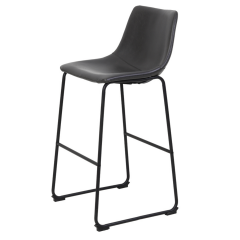 Jeddo barkruk 73cm pu-leer grijs van het woonmerk Light & Living