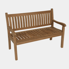 Teak tuinbank gebogen rug 150 cm van het woonmerk Les