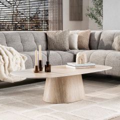 Giordano salontafel Deens ovaal 135 cm keramiek - beige