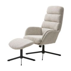 Khan fauteuil met voetensteun - off white