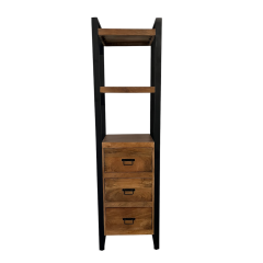 Boekenkast Boaz met 3 lades 55 cm - bruin