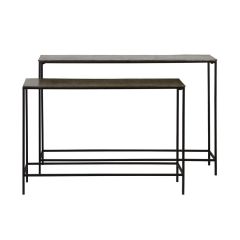 Hartsville sidetable set van 2 - donkerbruin/brons