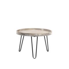 Kenzie bijzettafel Ø60x34,5 cm - lichtbruin hout