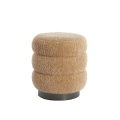 Jobbi poef Ø40x45 cm - beige+mat zwart