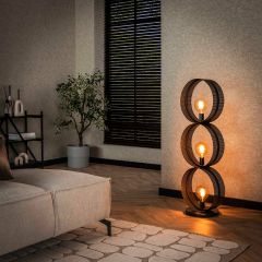 Guus vloerlamp 3L ring geperforeerd - charcoal