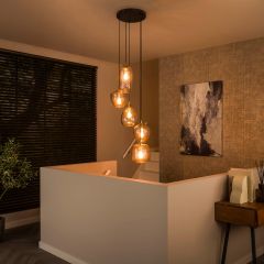 Jules hanglamp 5L vierkant patroon getrapt - transparant