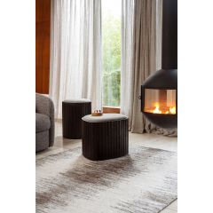 Bay opbergpoef hoog - bruin