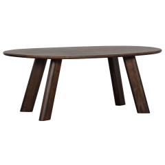 Roundly eettafel mangohout 200 x 100 cm walnoot
