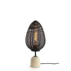 Joley tafellamp Ø26x46 cm - mat zwart/wit marmer