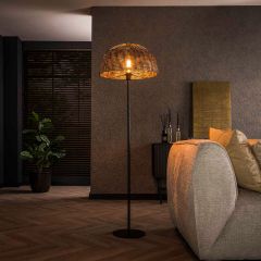 Monty vloerlamp - Ø50 cm - zwart/bruin