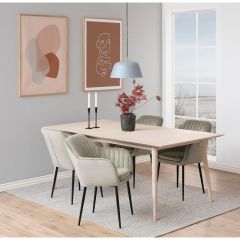 Nøra Lior armstoel | zwart metaal onderstel | stof Vic