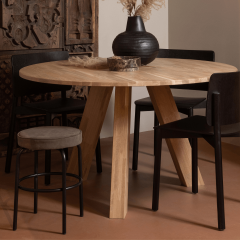 Rhonda eettafel ø129 cm eiken naturel