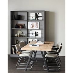 Combi-Tablo mangohout 180x90 cm + 2-standen poot vierkant