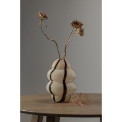 Kency vaas glas met streep - naturel/zwart