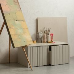 New gravure kistbank grenen dust