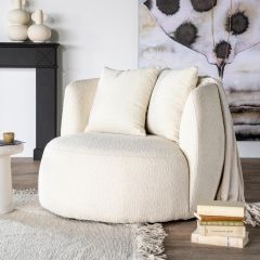 Fauteuil Louis met kussen - boucle