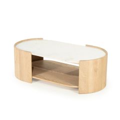 Don salontafel ovaal - naturel/marmer