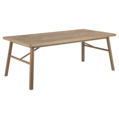 Nøra Kenya rechthoekige eettafel 200x100x75 cm | eikenfineer onderstel | mat eiken in visgraatpatroon - naturel