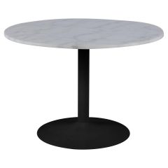 Nøra Jerrell ronde eettafel Ø110x75 cm | metaal onderstel | gepolijst marmer - wit