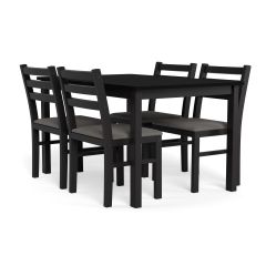 Nøra Tobias rechthoekige eettafel 110x70x74.5 cm + 4 eetkamerstoelen