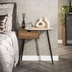 Davide nachtkastje - travertin en eikenlook - rechts