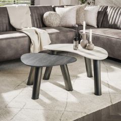 Cattaneo organische salontafels - set van 2 - travertin look