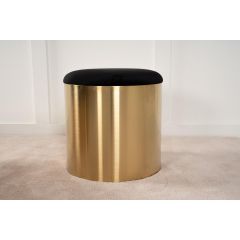 Finn poef - velvet - ø45 cm - goud
