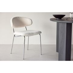 Novak eetkamerstoel - boucle - wit