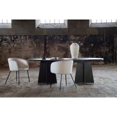 Liro deens ovale eettafel - 230 x 115 cm - zwart