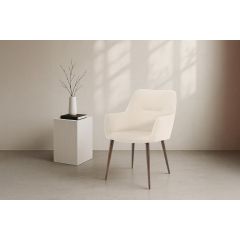 Keira eetkamerstoel - linnenlook - beige