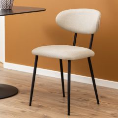 Nøra Kivo eetkamerstoel | zwart metaal onderstel | stof Basel