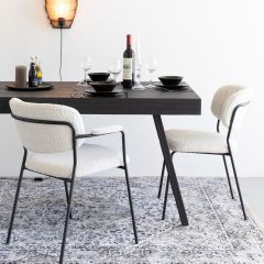 Viken eetkamerstoel bouclé - wit