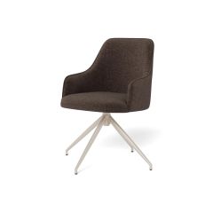 Nøra Norr armstoel | beige metaal onderstel | stof Apia - bruin