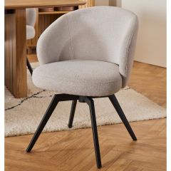 Nøra Nexo terugdraai armstoel | zwart metaal onderstel | stof Alea