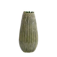 Kopra vaas deco Ø24,5x52 cm - keramiek donkergroen
