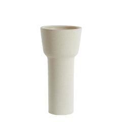 Alsacia vaas deco Ø22x46 cm - keramiek mat crème