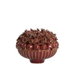 Pomegranate vaas deco Ø28,5x23 cm - keramiek bordeaux