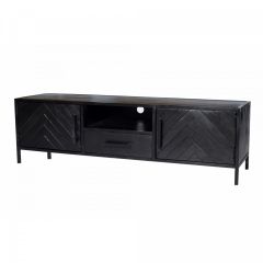 York tv-meubel - 150 cm - mangohout - zwart